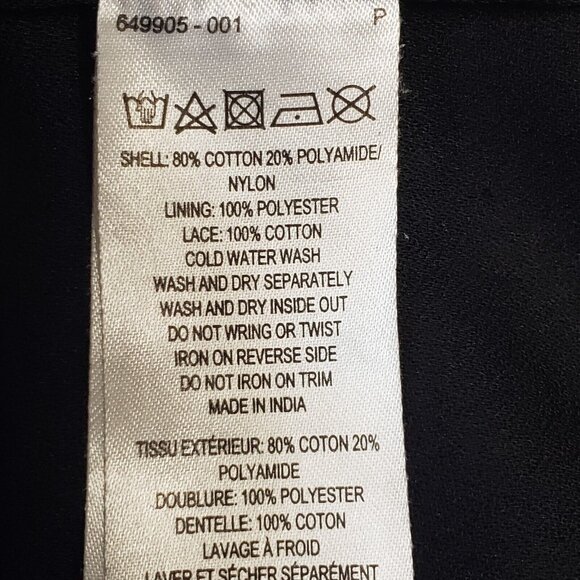 French Connection Lace Dress Womens Size 6 Black Floral Embroidery Boho Coquette - Picture 5 of 16